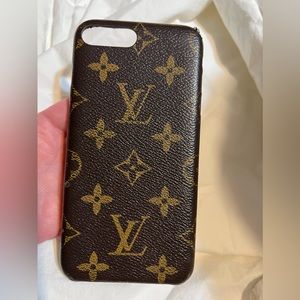 Monogram Iphone 8 plus phone case leather